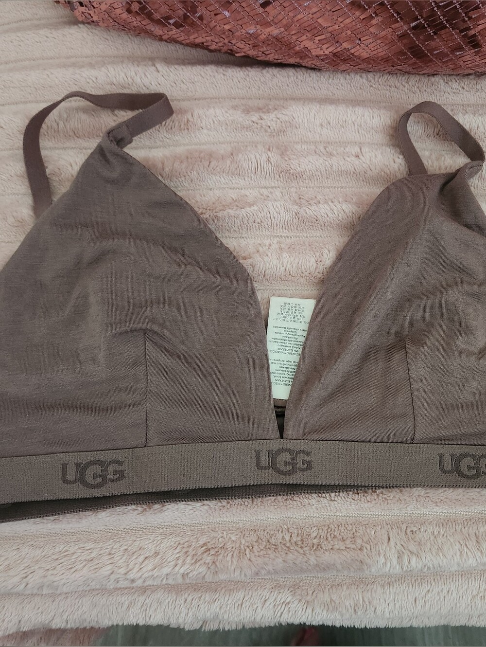 UGG Women's Taupe Bralette with Logo Band